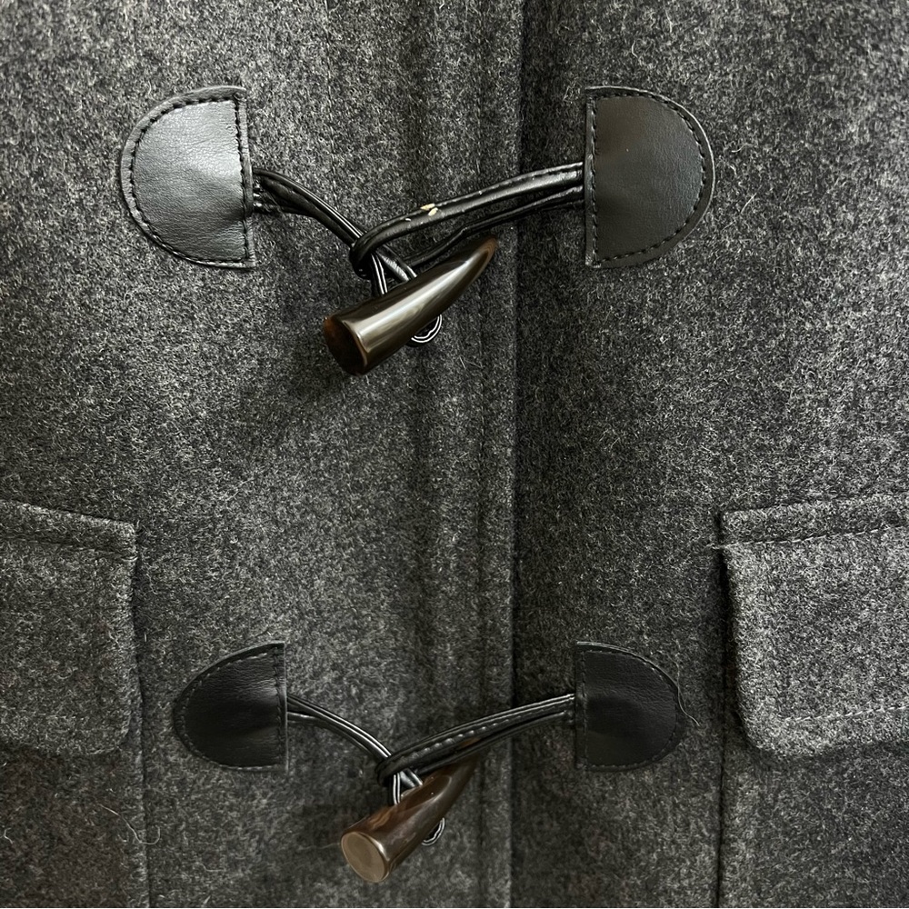 JCrew Hooded Wool Blend Pea Coat in Gray, Size 0P - Picture 4 of 10